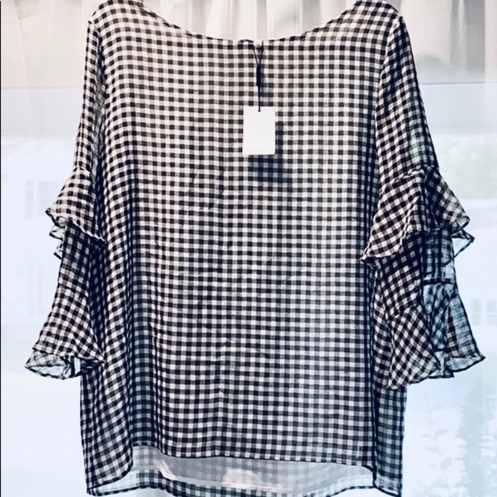 Calvin Klein Floaty Checkered Blouse